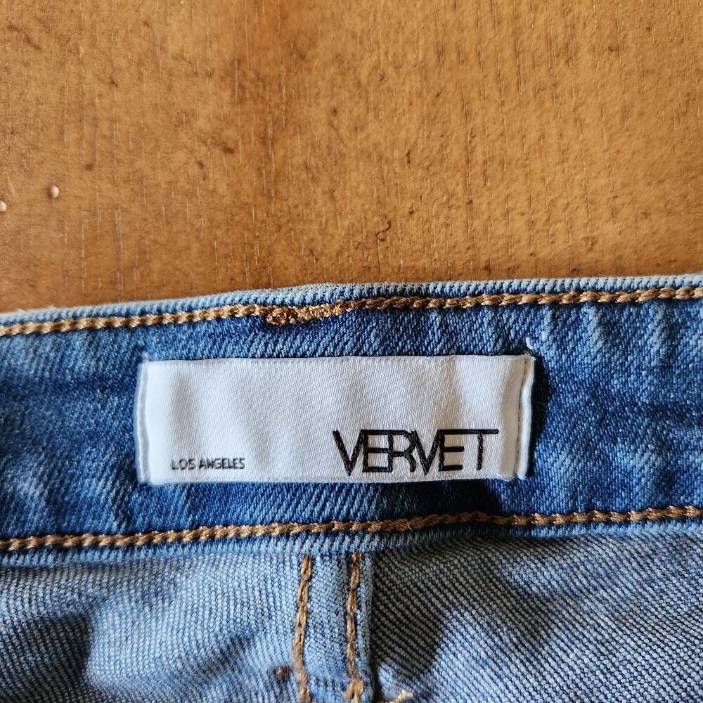 Vervet Los Angeles Flare Jeans Women's 27 High Rise Blue Denim Grunge Retro Boho - Picture 8 of 16